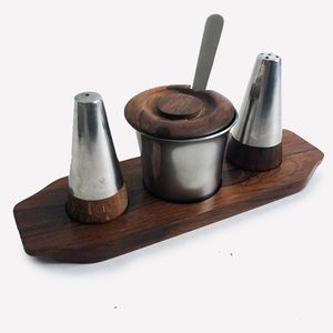 Lundtoften 6pc Cruet Set MCM Danish Modern Rosewood Rare Vintage Mid Century